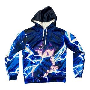 Sasuke  Pullover Hoodie - Unisex Anime Sweaters With Kangaroo Pocket Size Small